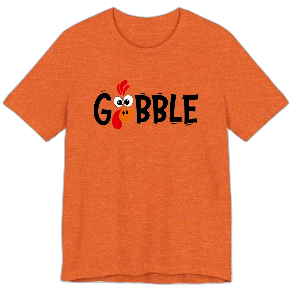 Gobble Gobble Turkey Face Premium T-Shirt in Heather Orange