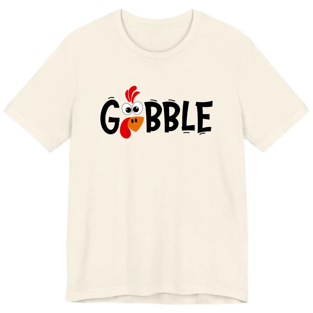 Gobble Gobble Turkey Face Premium T-Shirt in Natural