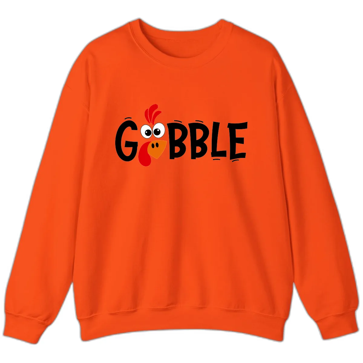 Gobble Gobble Turkey Face Sweatshirt in Orange