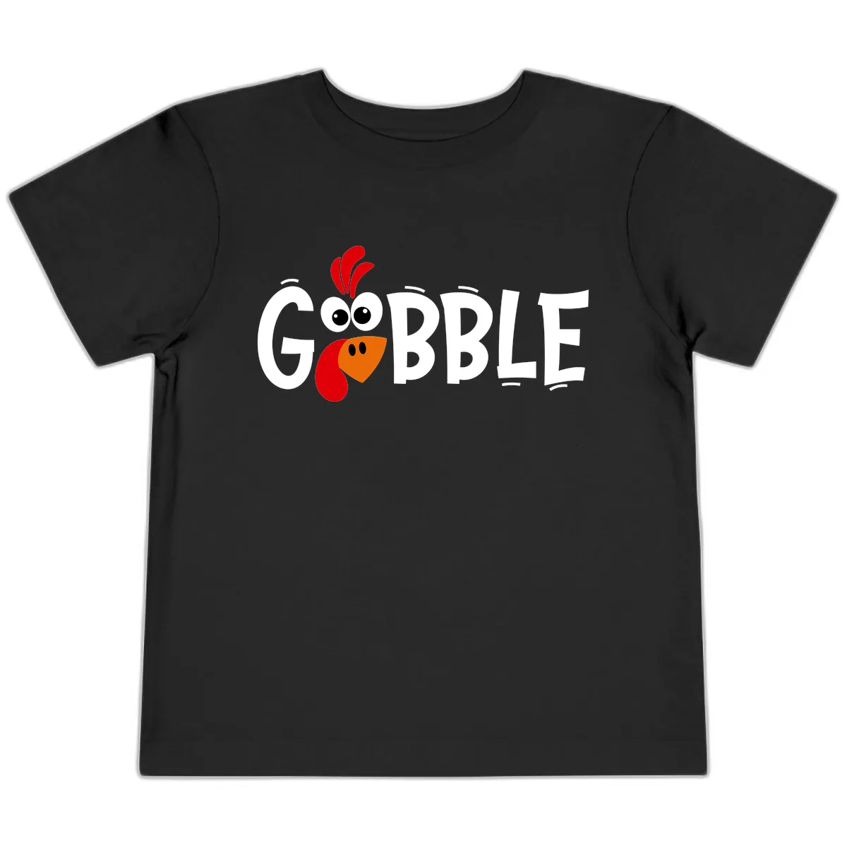 Gobble Gobble Turkey Face Toddler T-Shirt in Black