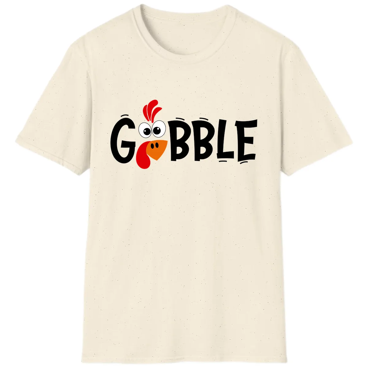 Gobble Gobble Turkey Face T-Shirt in Natural
