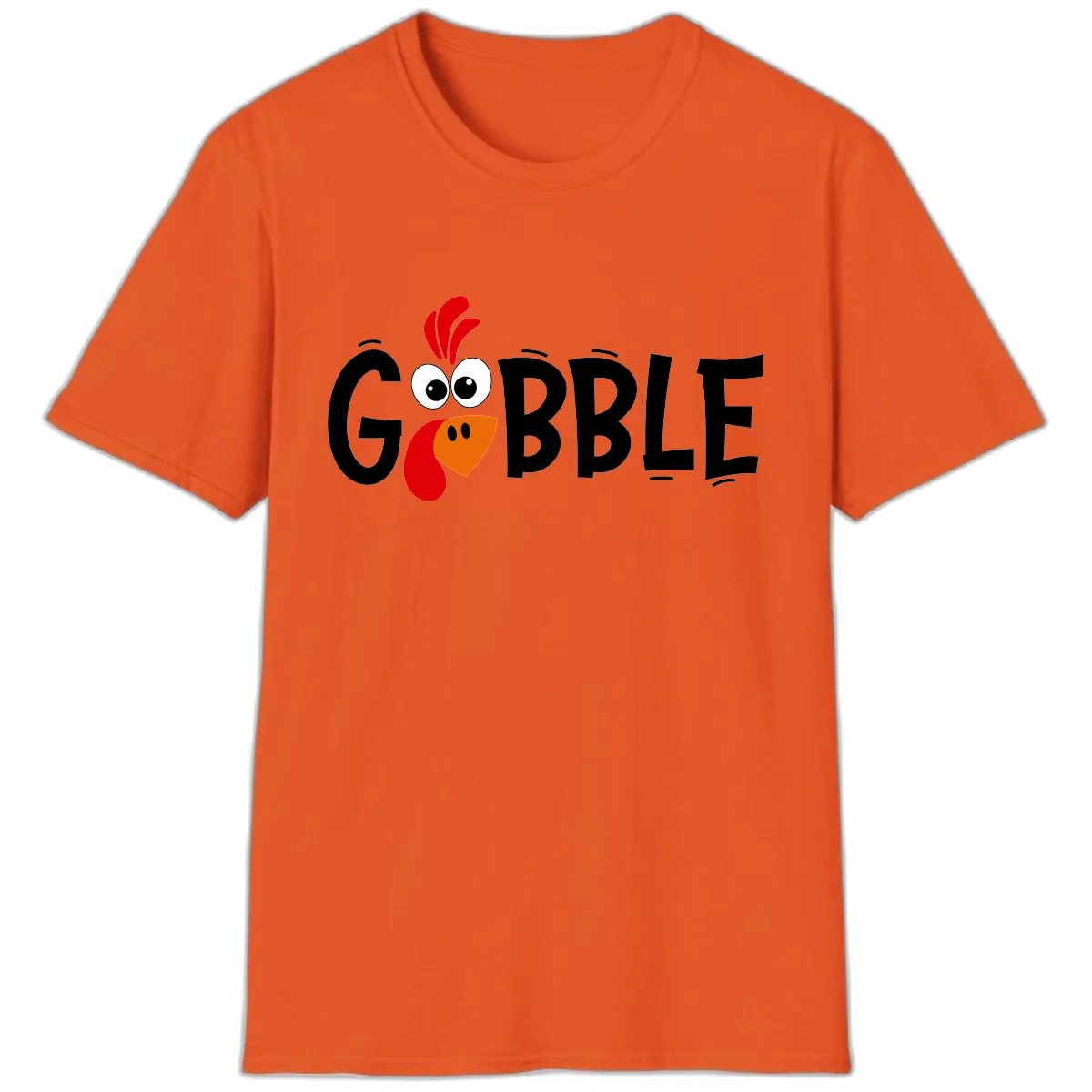 Gobble Gobble Turkey Face T-Shirt in Orange