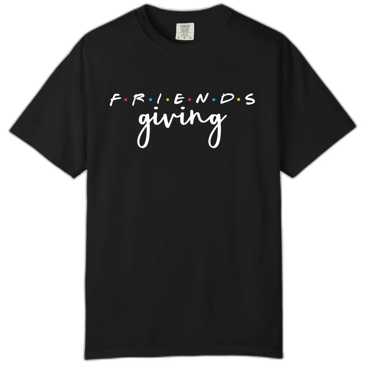 Friendsgiving Typography Design Comfort Color in Black