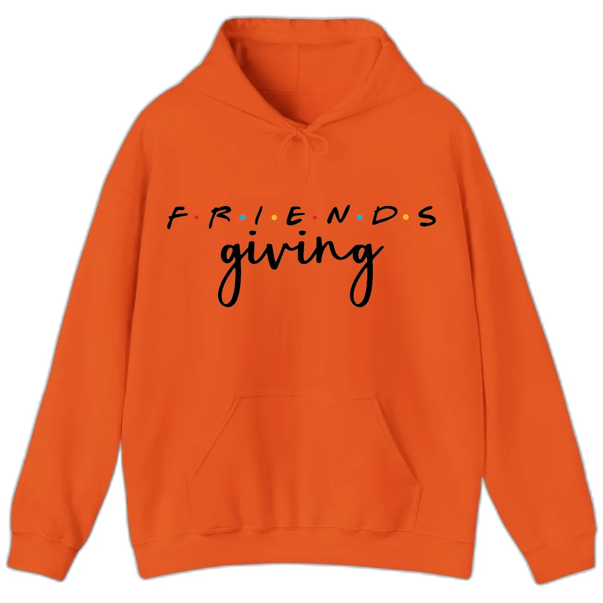Friendsgiving Typography Design Hoodie in Orange