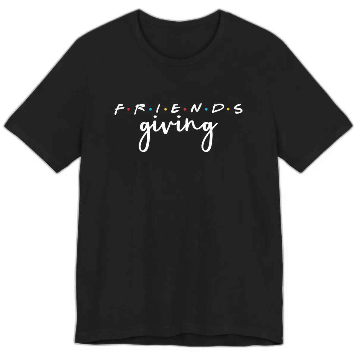 Friendsgiving Typography Design Premium T-Shirt in Black
