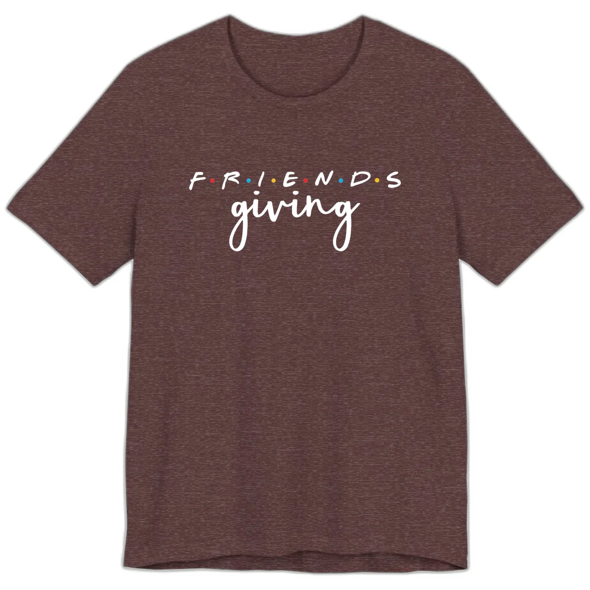 Friendsgiving Typography Design Premium T-Shirt in Heather Maroon