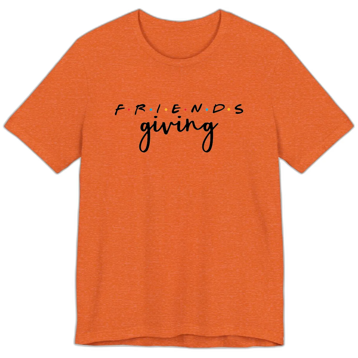 Friendsgiving Typography Design Premium T-Shirt in Heather Orange