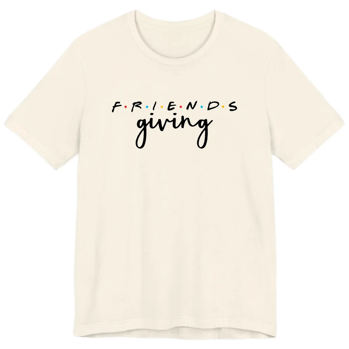 Friendsgiving Typography Design Premium T-Shirt in Natural