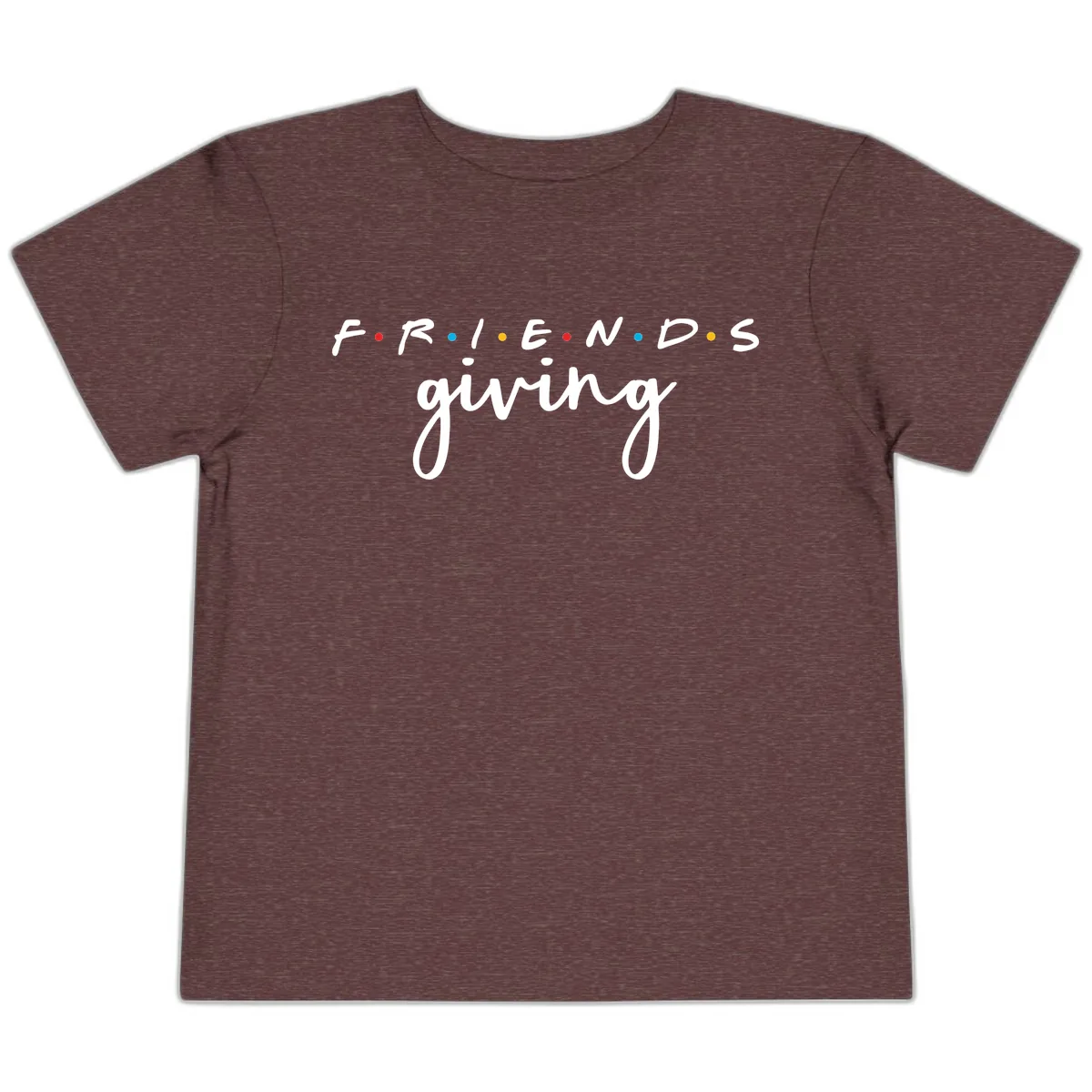 Friendsgiving Typography Design Toddler T-Shirt in Heather Maroon