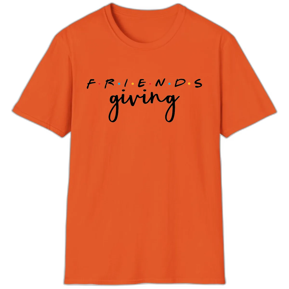 Friendsgiving Typography Design T-Shirt in Orange