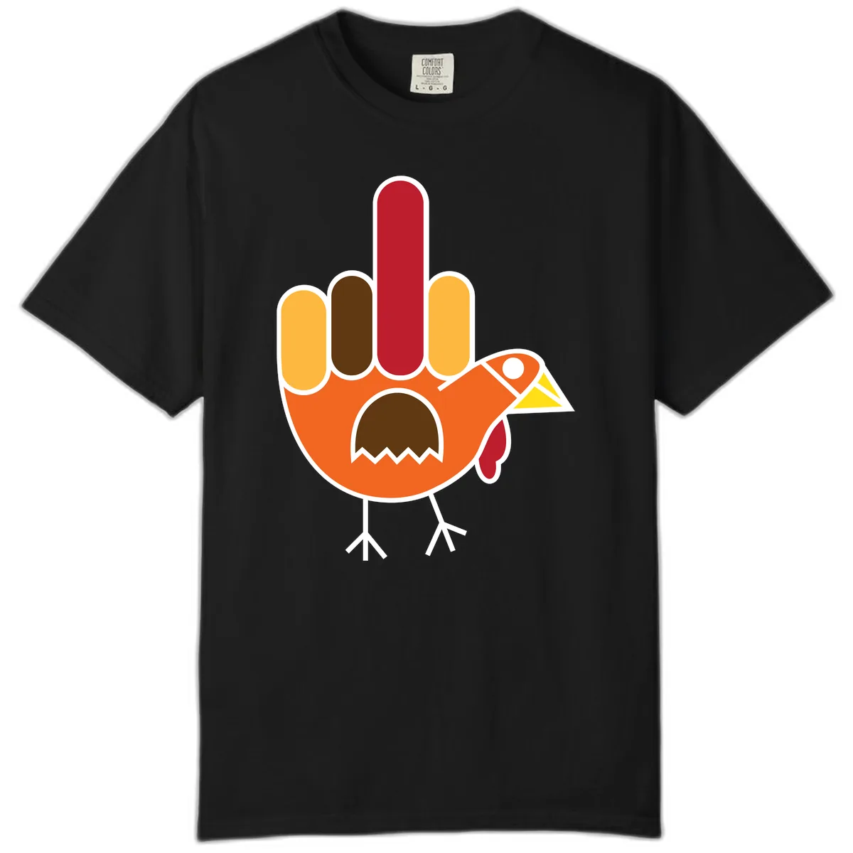 Turkey Hand Gesture Thanksgiving Comfort Color in Black