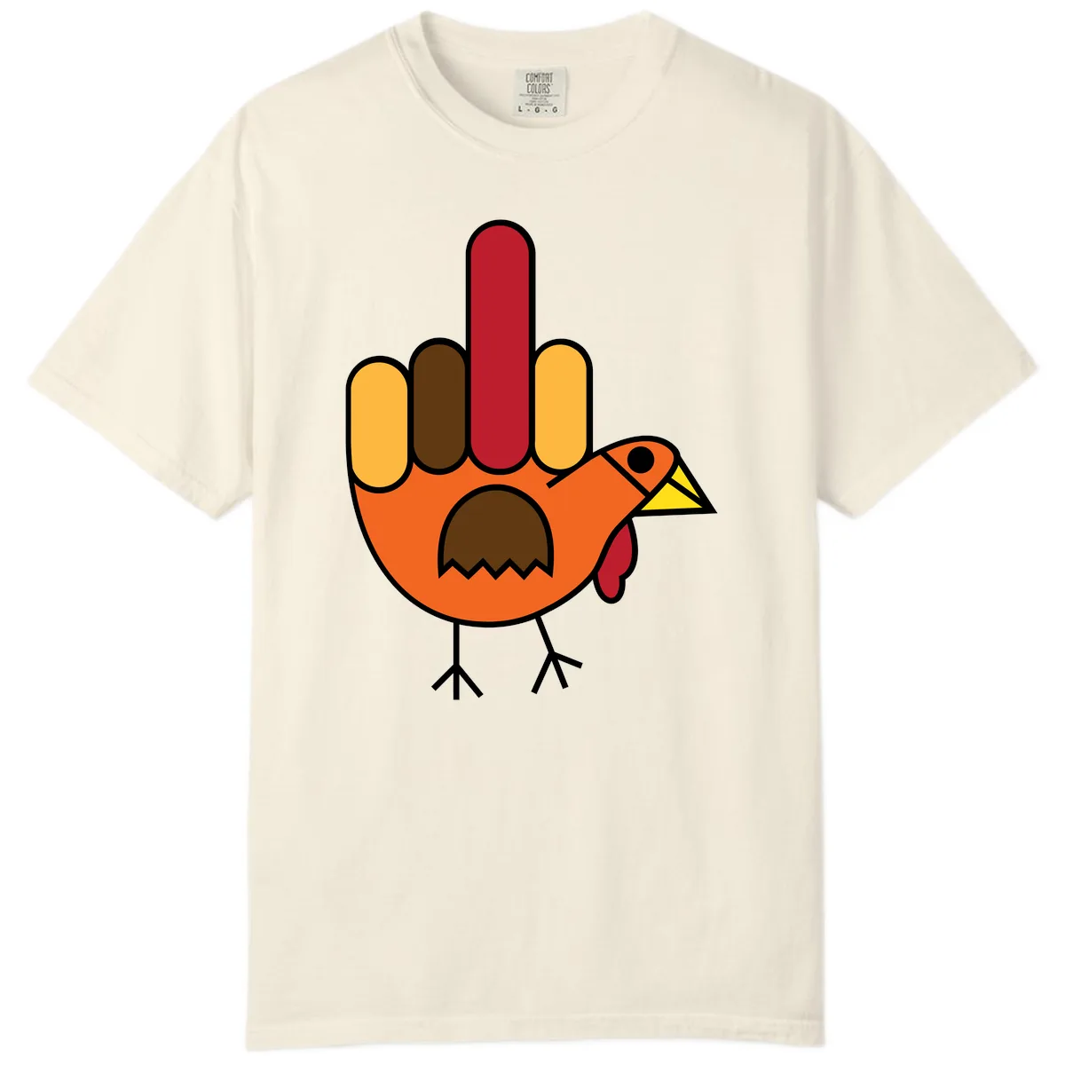 Turkey Hand Gesture Thanksgiving Comfort Color in Ivory