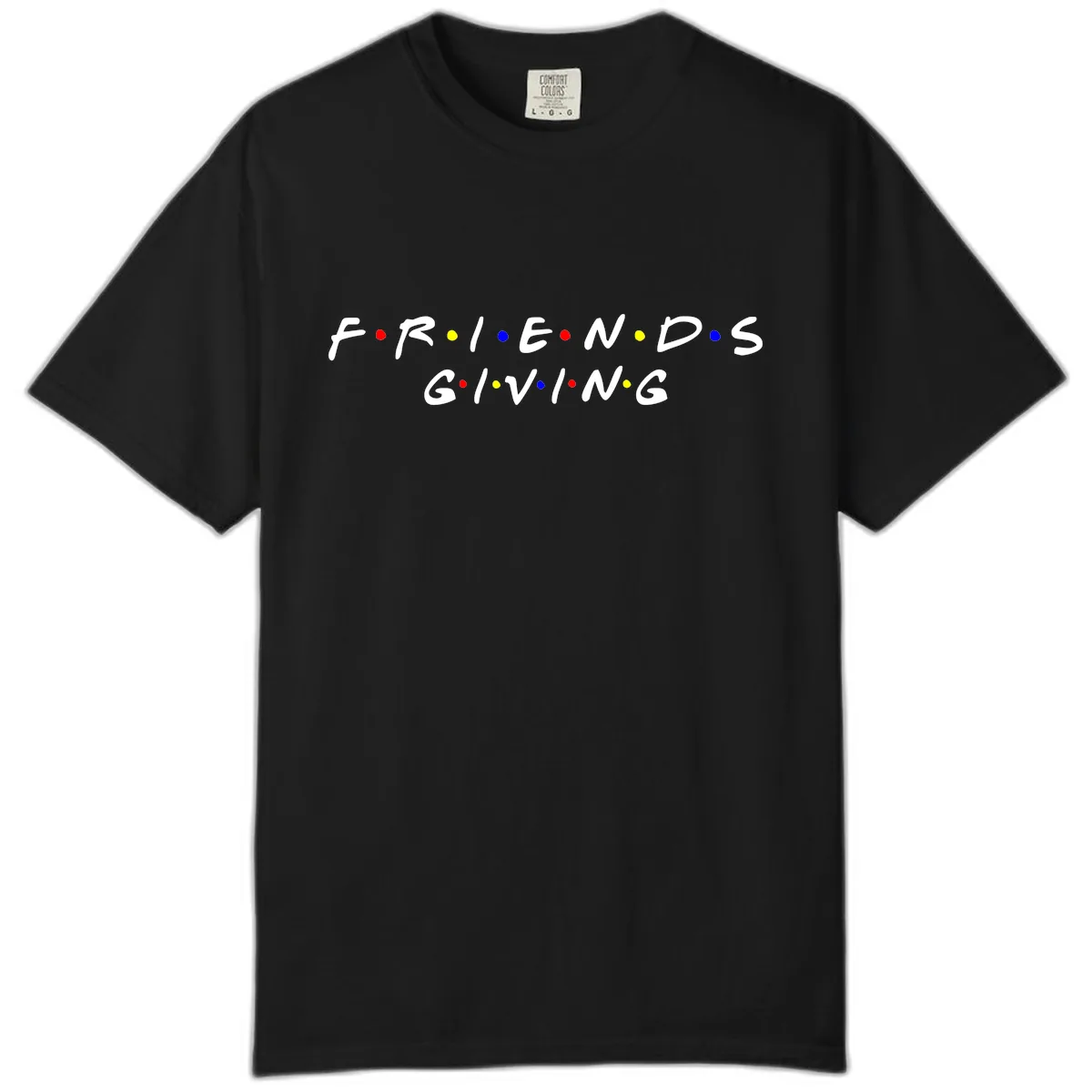 Friendsgiving Typography Design Comfort Color in Black