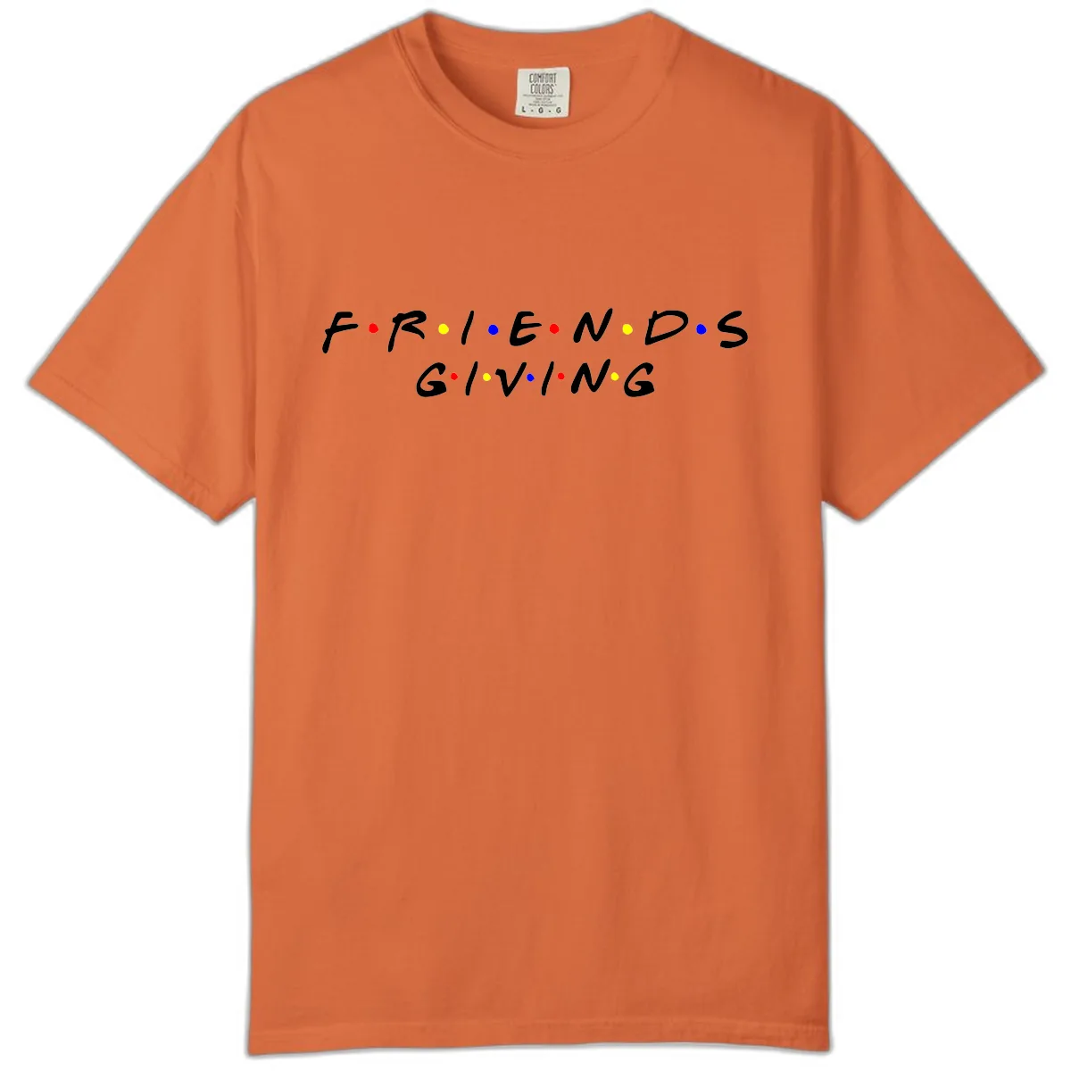 Friendsgiving Typography Design Comfort Color in Burnt Orange