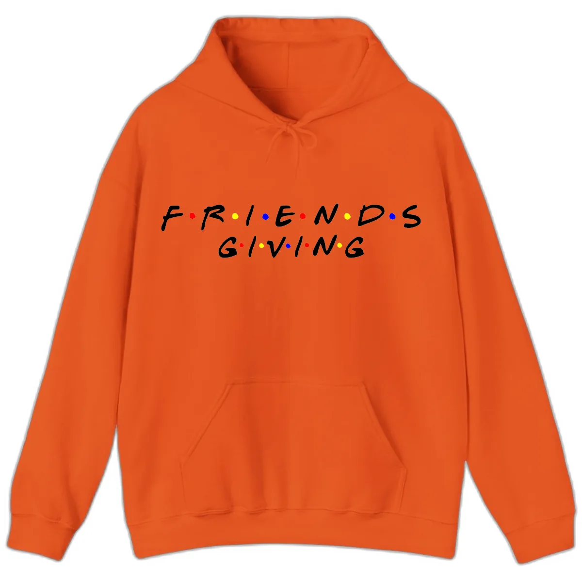 Friendsgiving Typography Design Hoodie in Orange