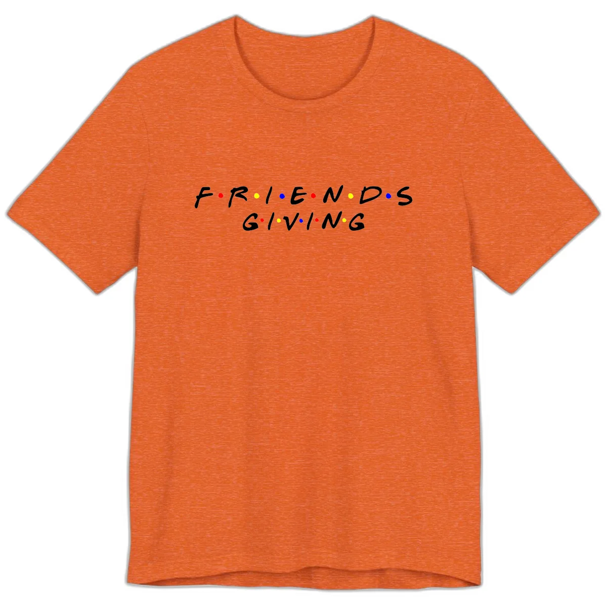 Friendsgiving Typography Design Premium T-Shirt in Heather Orange