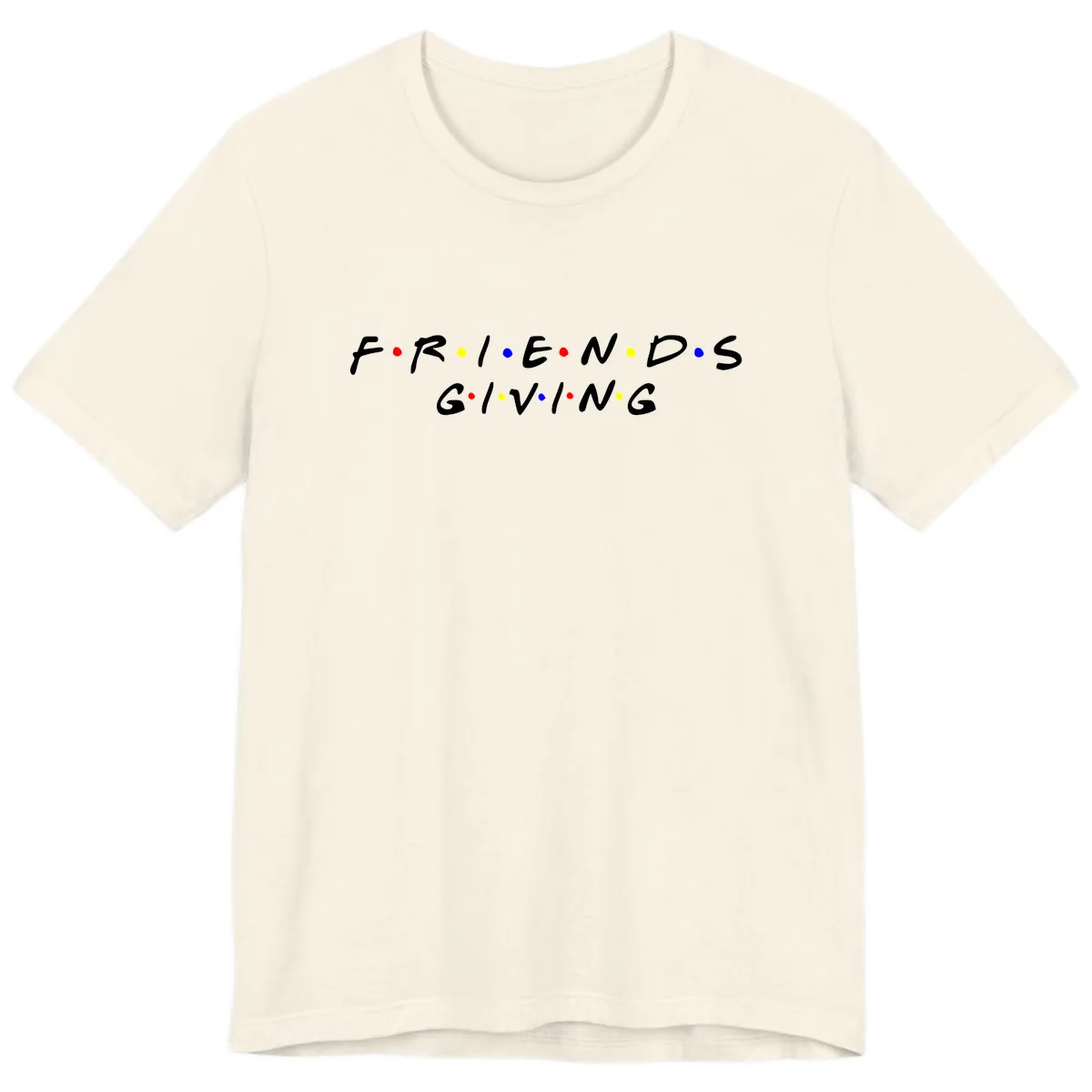 Friendsgiving Typography Design Premium T-Shirt in Natural