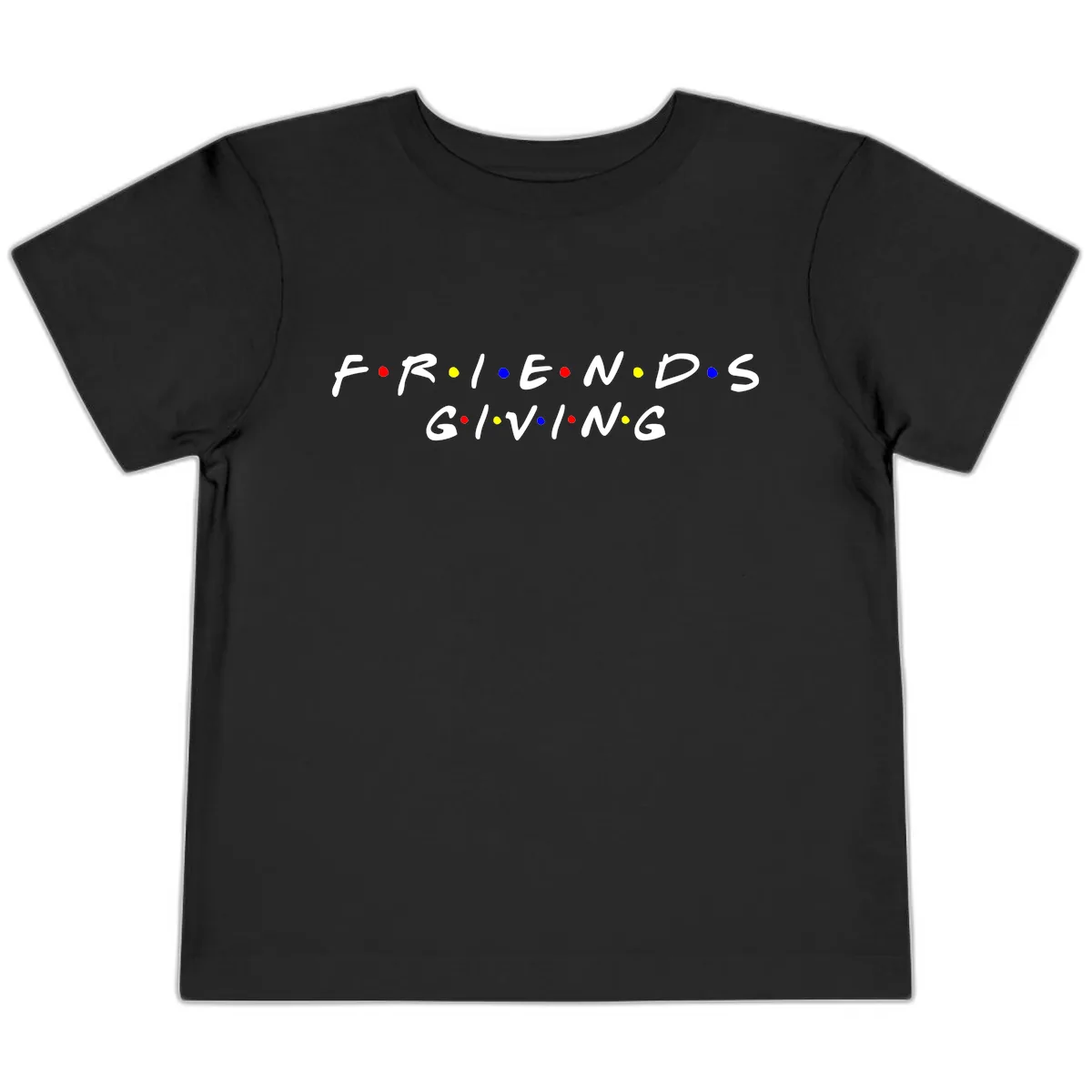 Friendsgiving Typography Design Toddler T-Shirt in Black