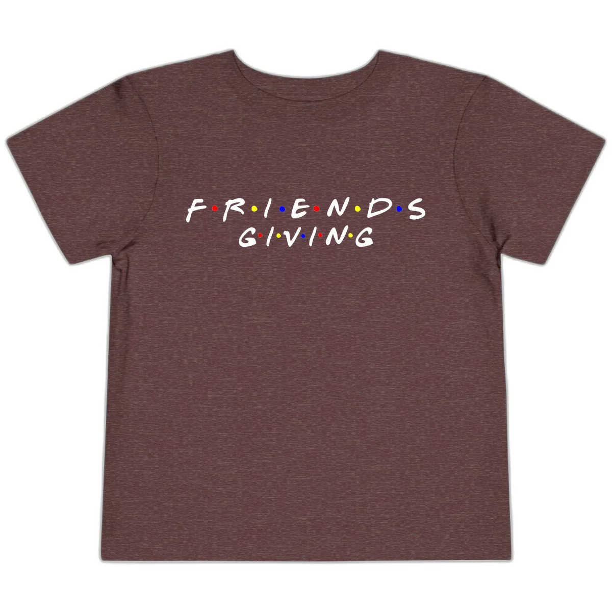 Friendsgiving Typography Design Toddler T-Shirt in Heather Maroon