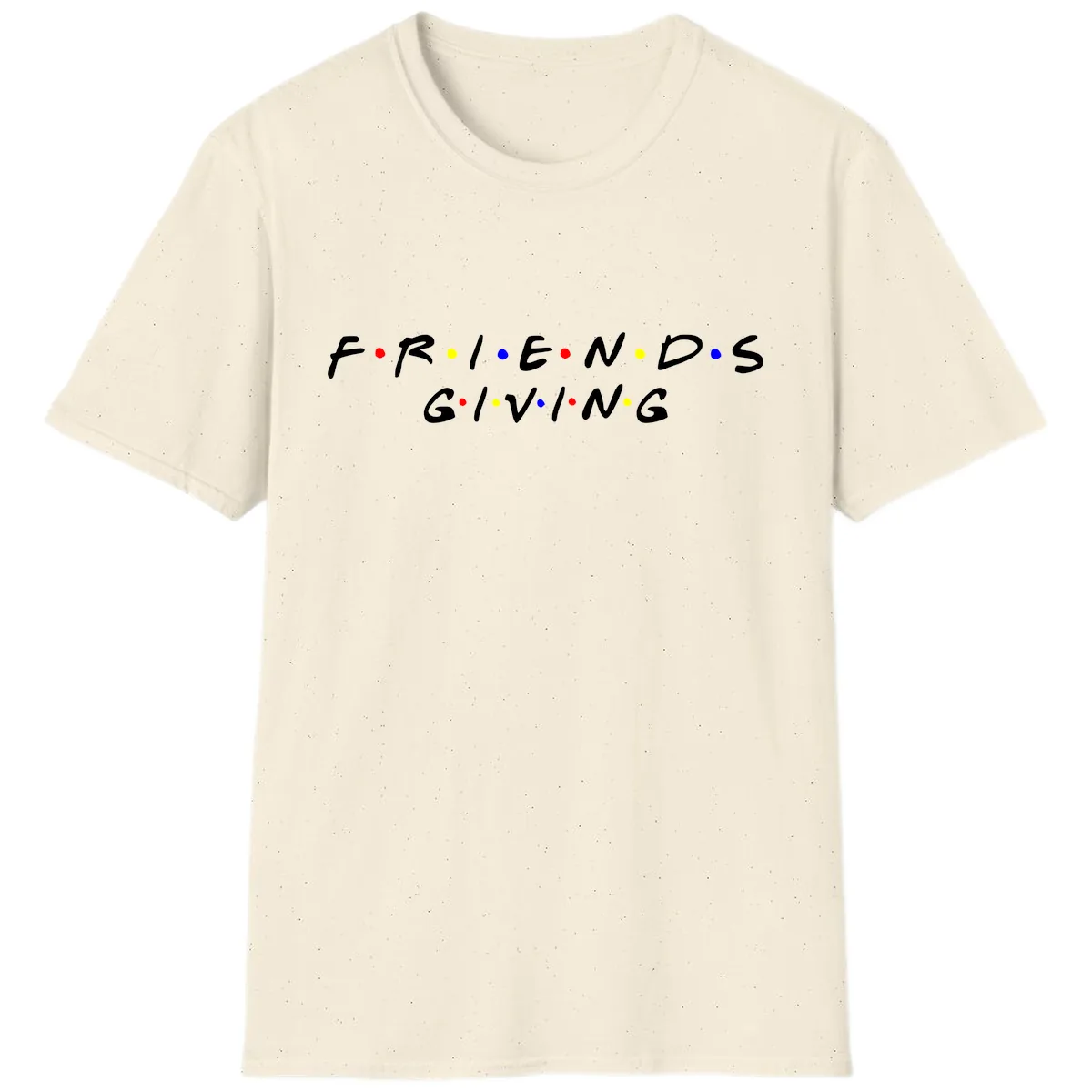 Friendsgiving Typography Design T-Shirt in Natural