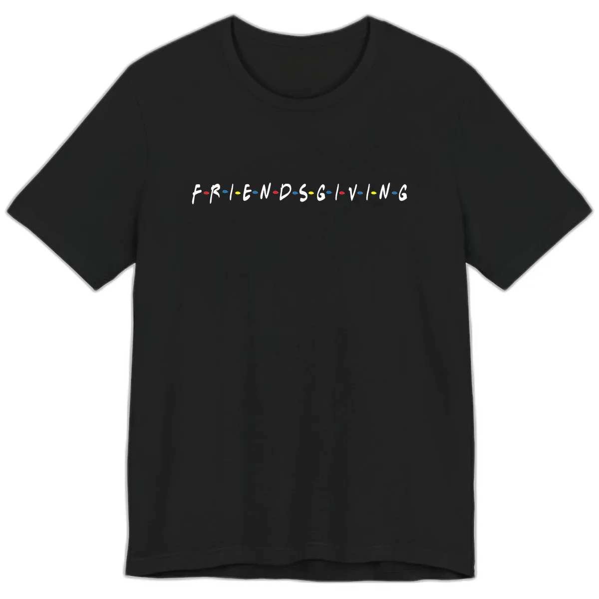 Friendsgiving Themed Typography Premium T-Shirt in Black