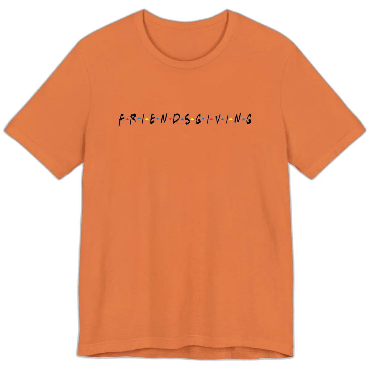 Friendsgiving Themed Typography Premium T-Shirt in Burnt Orange