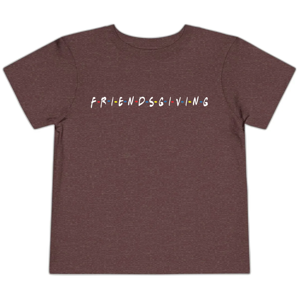 Friendsgiving Themed Typography Toddler T-Shirt in Heather Maroon