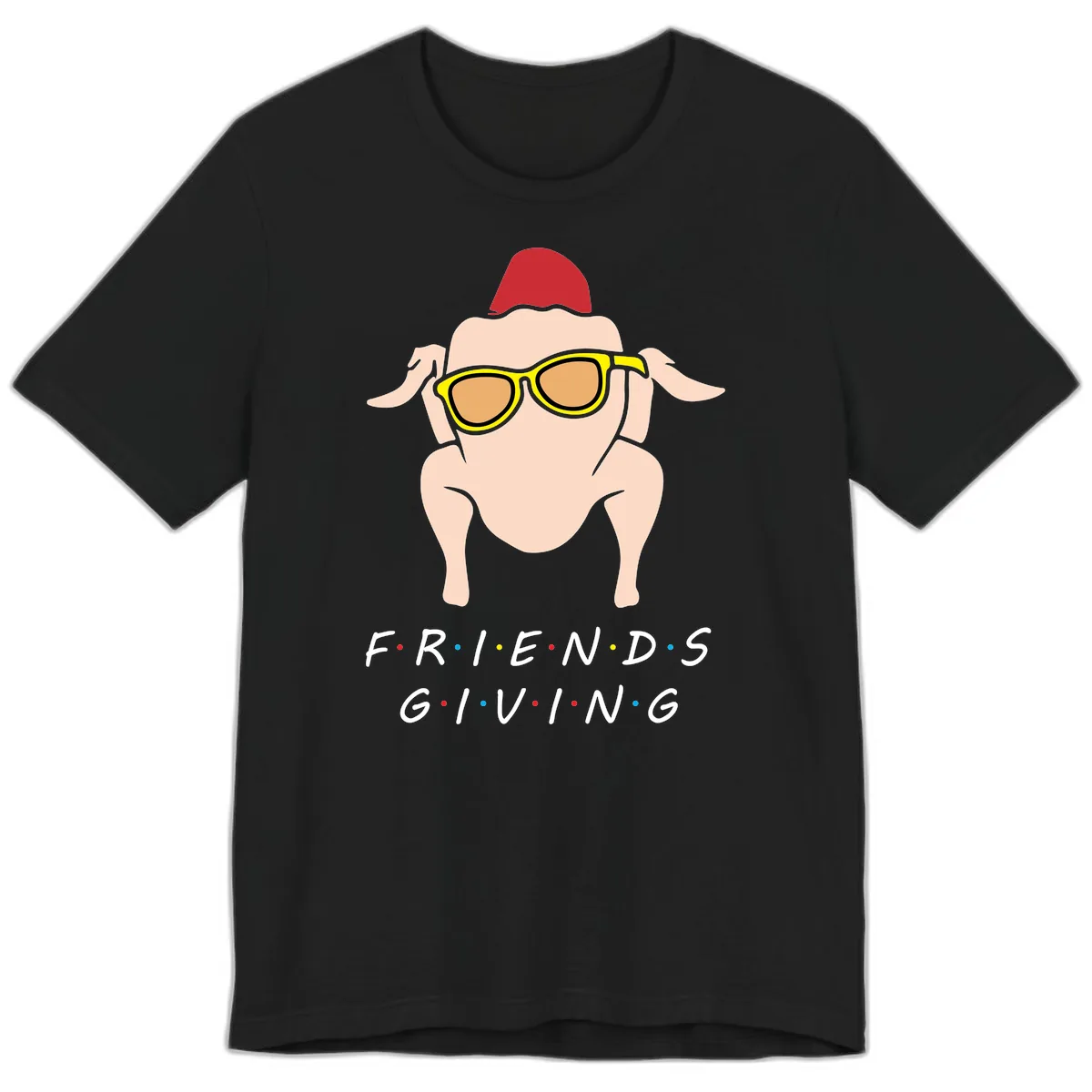 Friendsgiving Turkey With Sunglasses Premium T-Shirt in Black