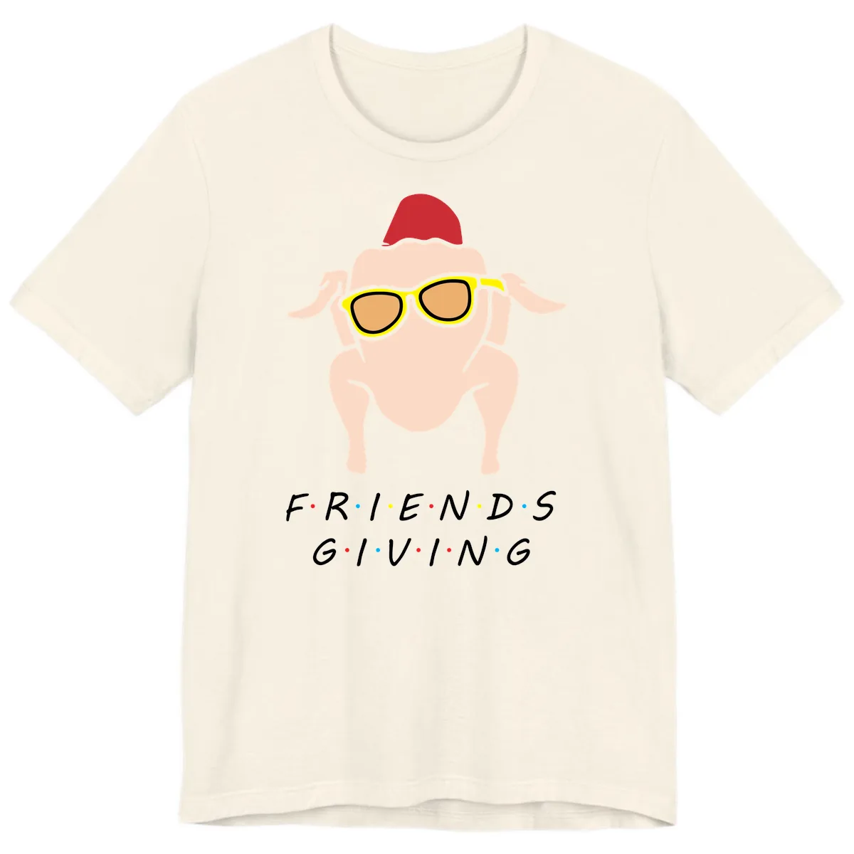 Friendsgiving Turkey With Sunglasses Premium T-Shirt in Natural