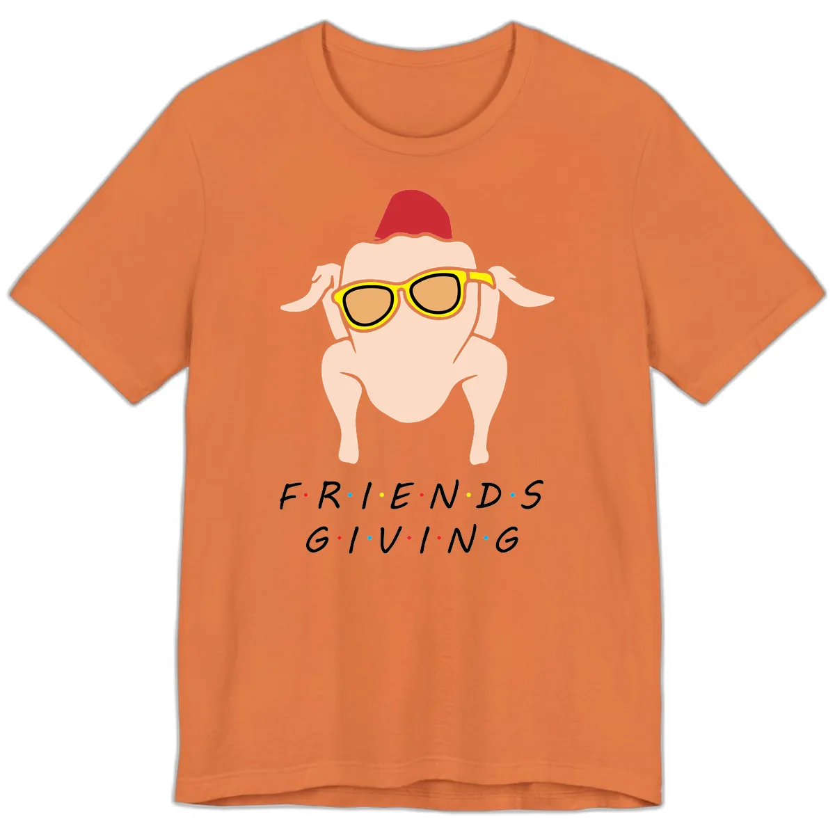 Friendsgiving Turkey With Sunglasses Premium T-Shirt in Burnt Orange