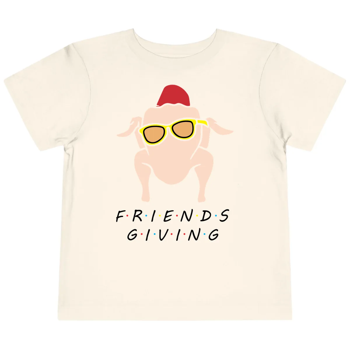 Friendsgiving Turkey With Sunglasses Toddler T-Shirt in Natural
