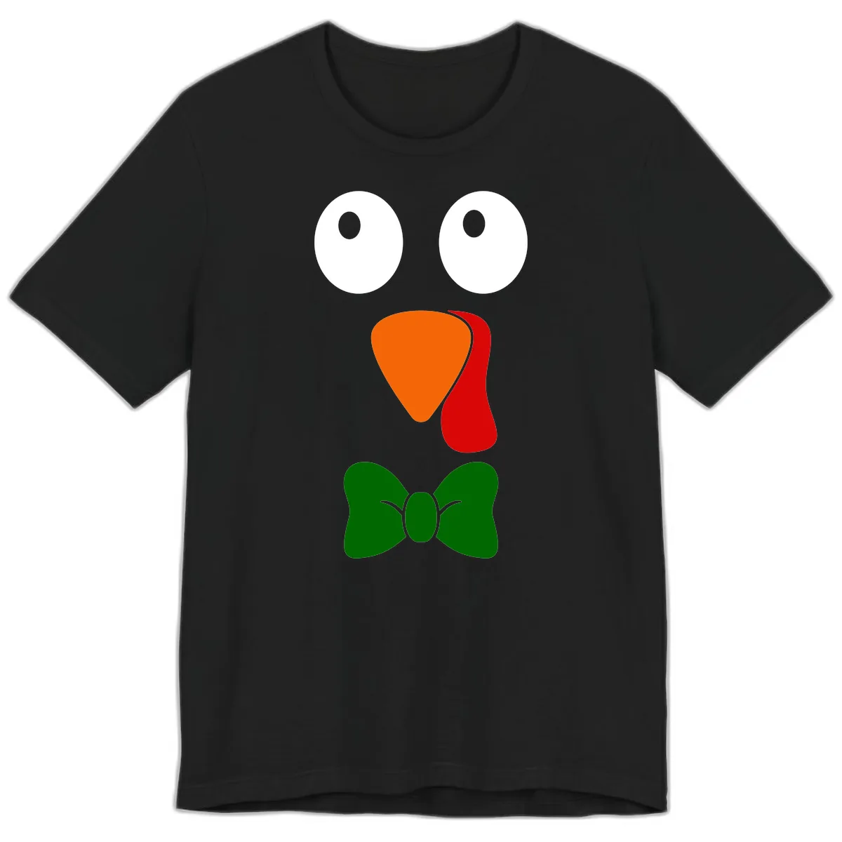 Cute Turkey Face With Bowtie Premium T-Shirt in Black