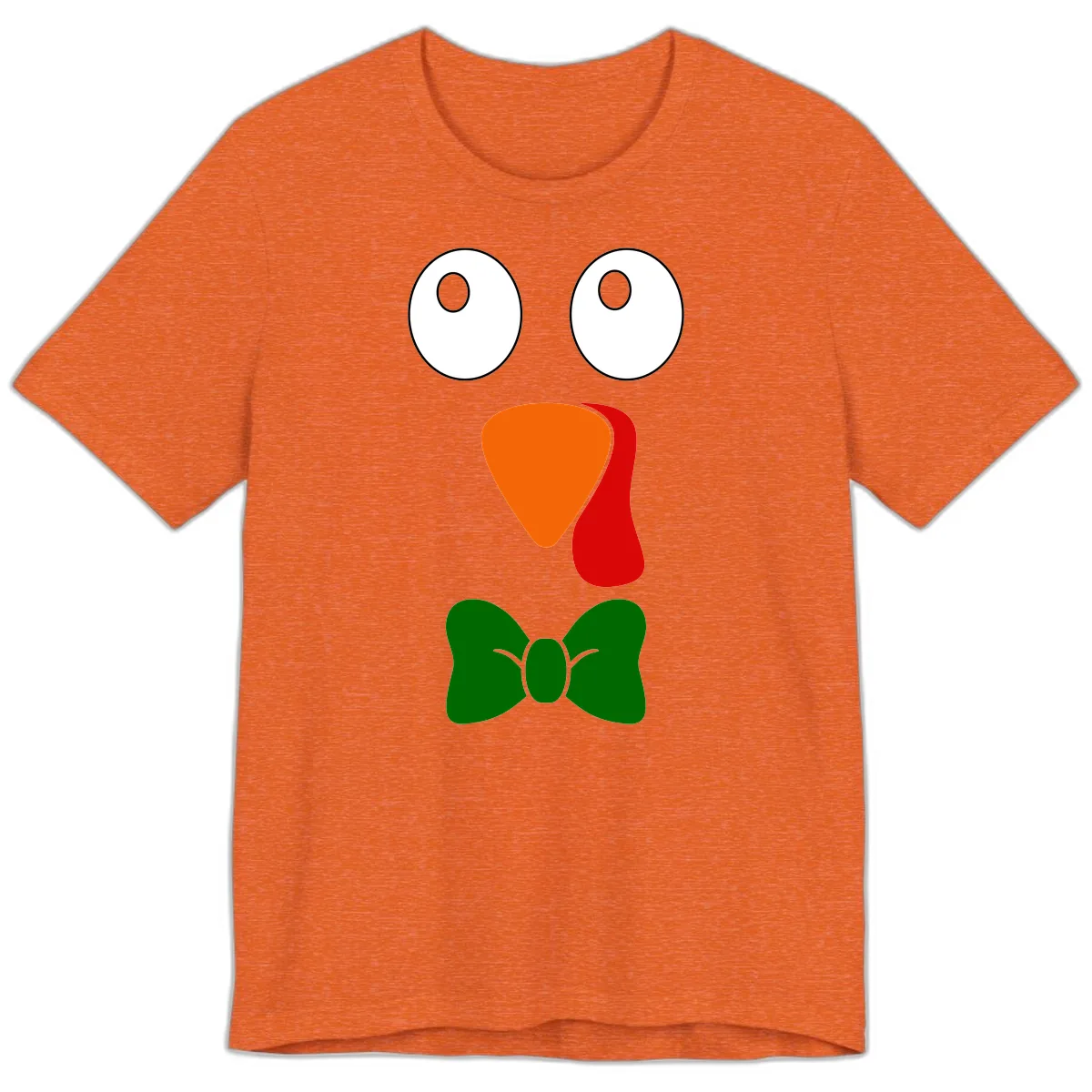 Cute Turkey Face With Bowtie Premium T-Shirt in Heather Orange