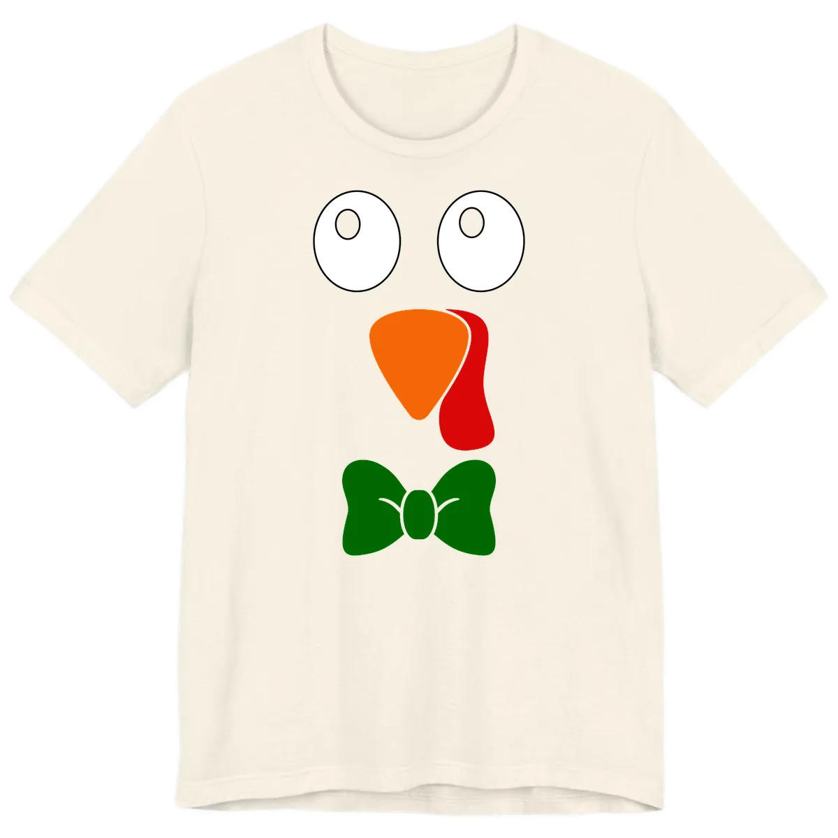 Cute Turkey Face With Bowtie Premium T-Shirt in Natural