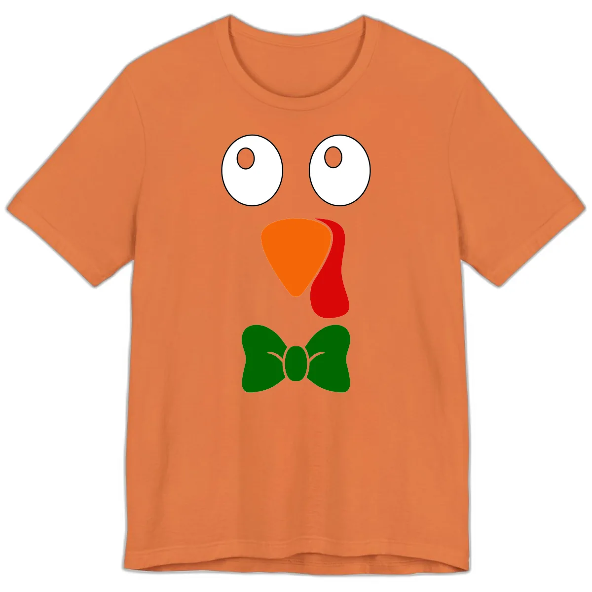 Cute Turkey Face With Bowtie Premium T-Shirt in Burnt Orange