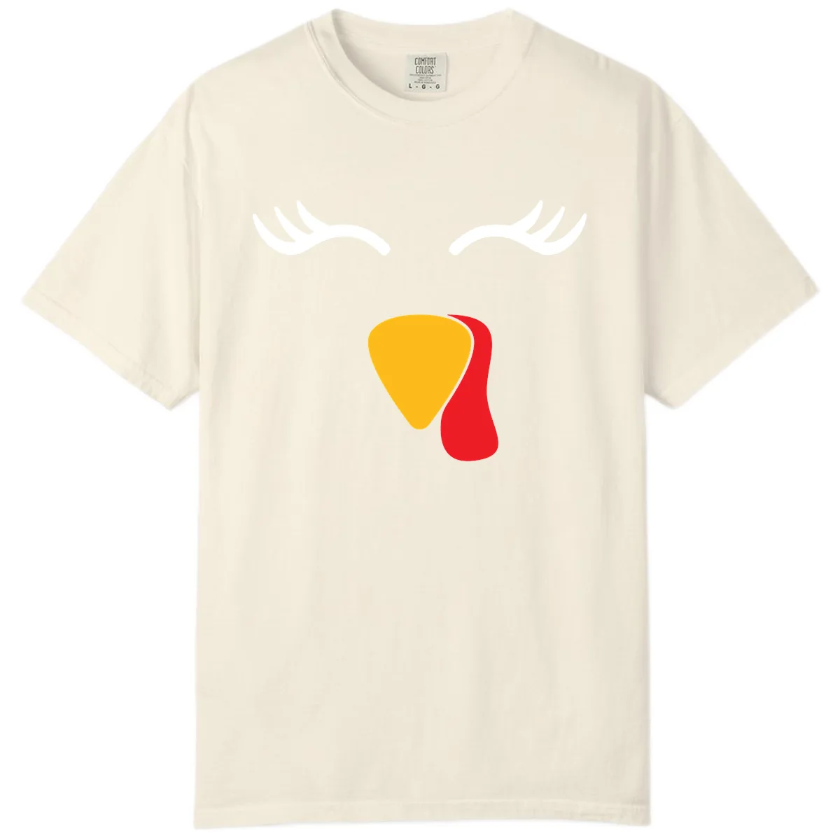 Funny Turkey Face Thanksgiving Comfort Color in Ivory