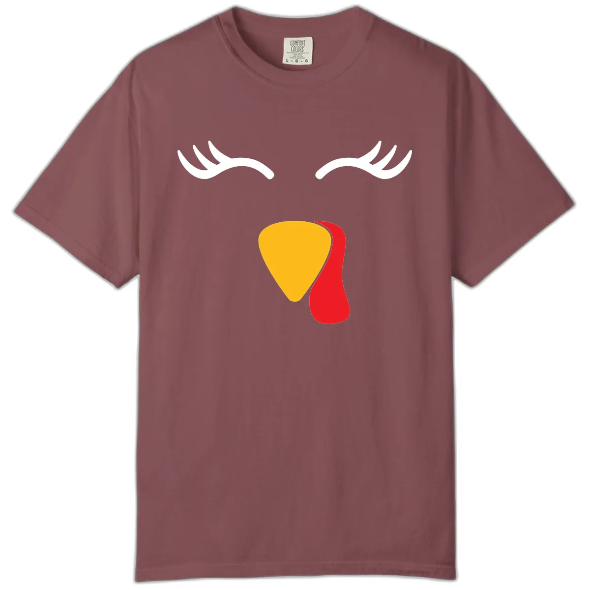 Funny Turkey Face Thanksgiving Comfort Color in Brick