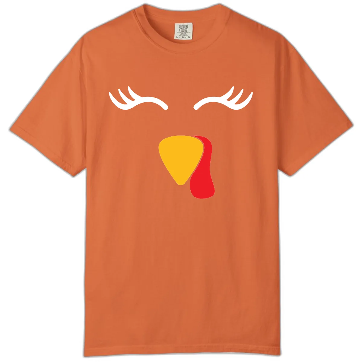 Funny Turkey Face Thanksgiving Comfort Color in Burnt Orange