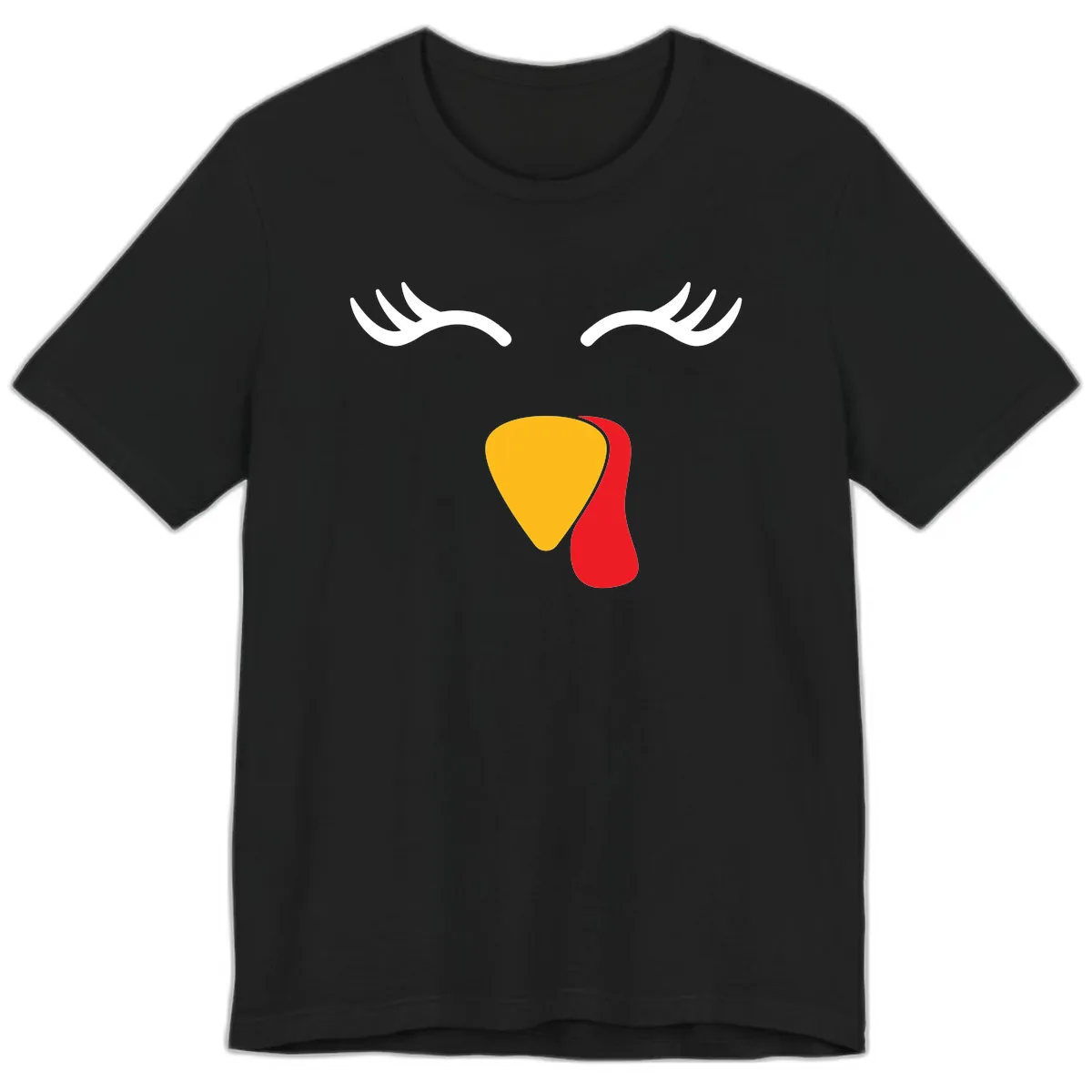 Funny Turkey Face Thanksgiving Premium T-Shirt in Black
