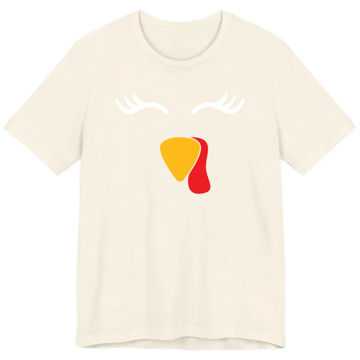 Funny Turkey Face Thanksgiving Premium T-Shirt in Natural