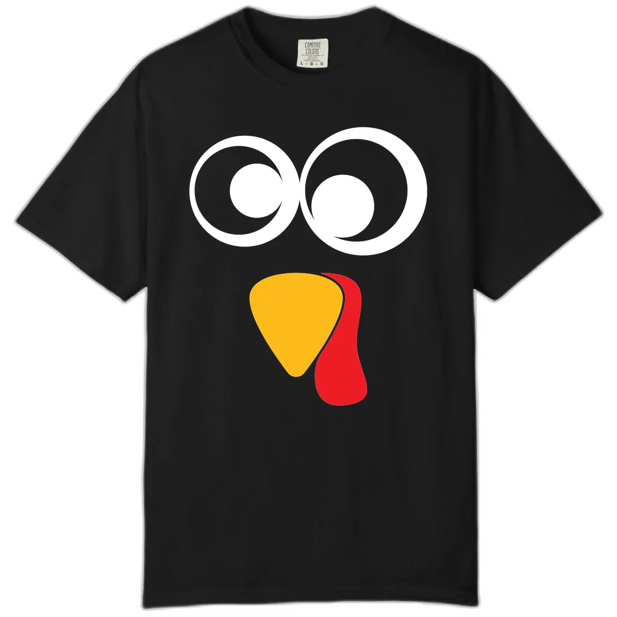 Googly Eyed Turkey Face Comfort Color in Black