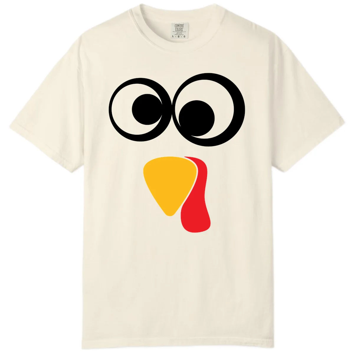 Googly Eyed Turkey Face Comfort Color in Ivory