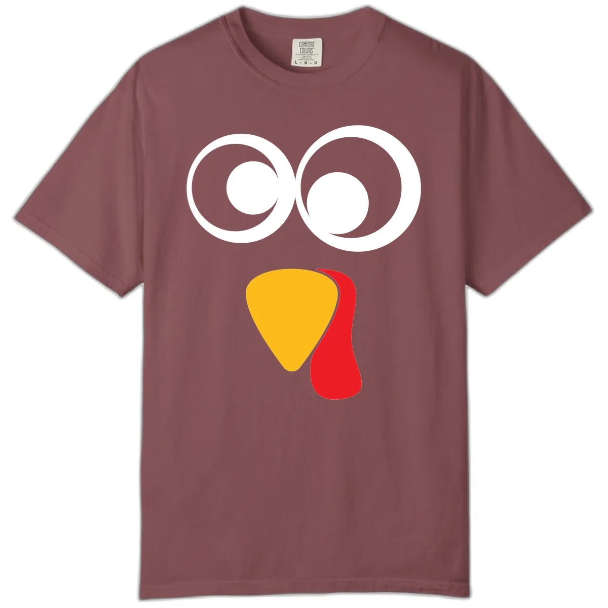 Googly Eyed Turkey Face Comfort Color in Brick