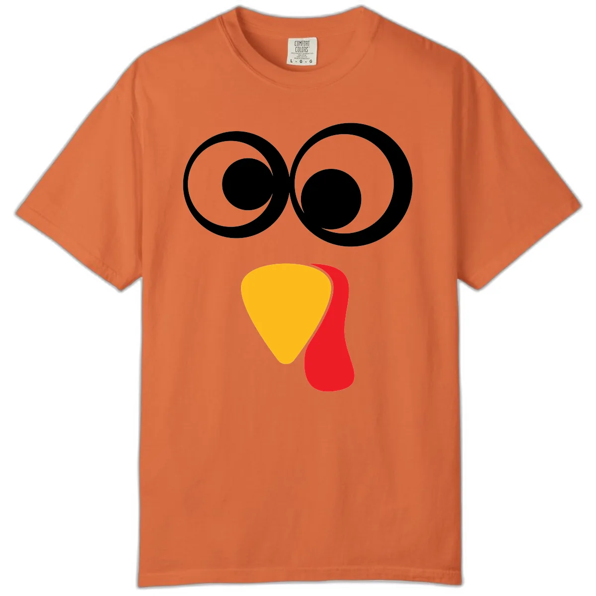 Googly Eyed Turkey Face Comfort Color in Burnt Orange