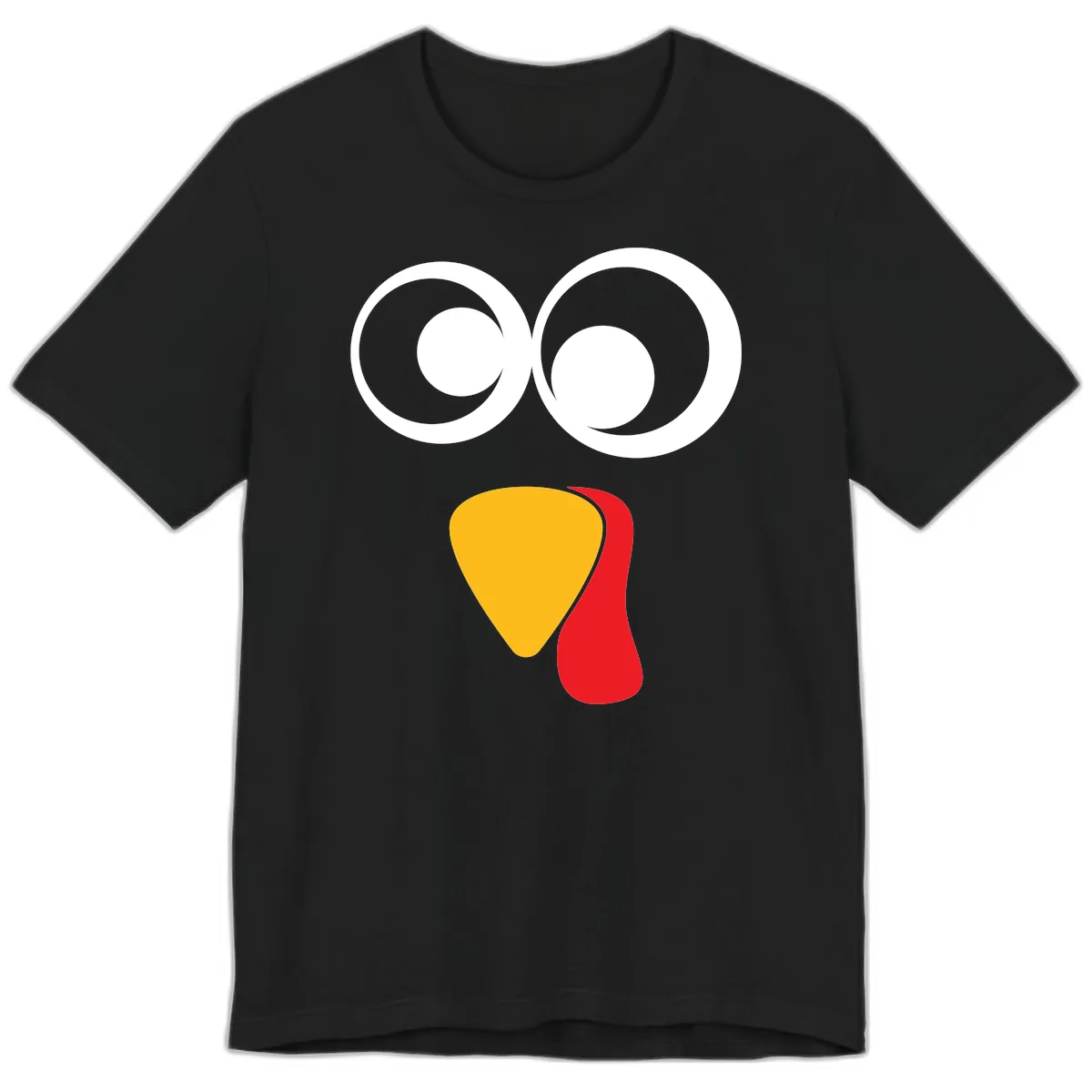 Googly Eyed Turkey Face Premium T-Shirt in Black