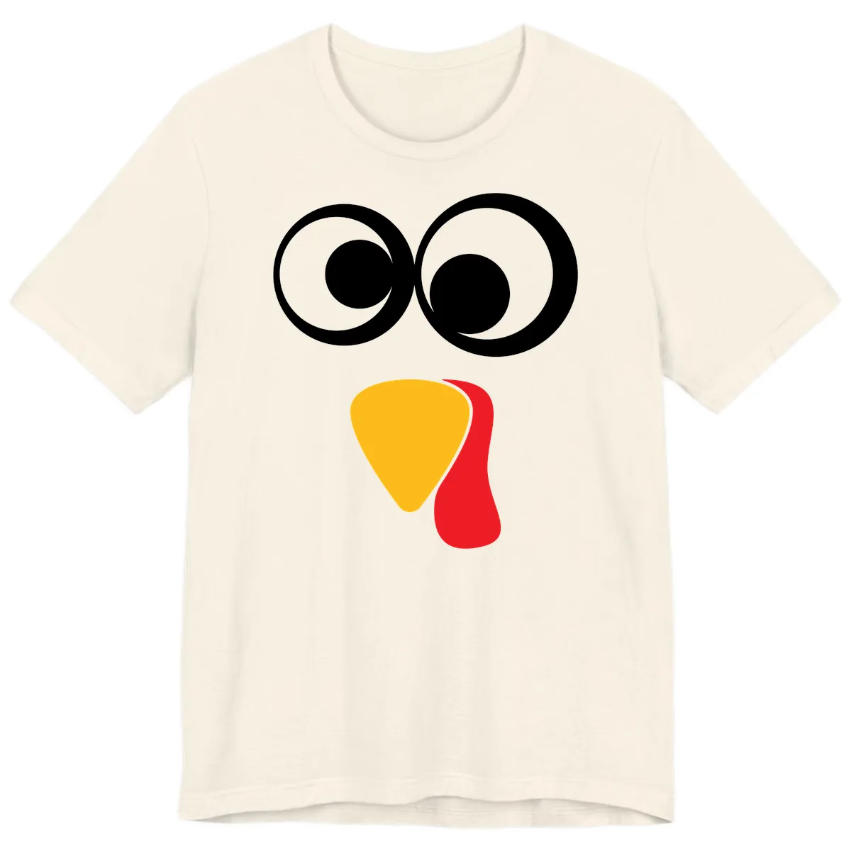Googly Eyed Turkey Face Premium T-Shirt in Natural