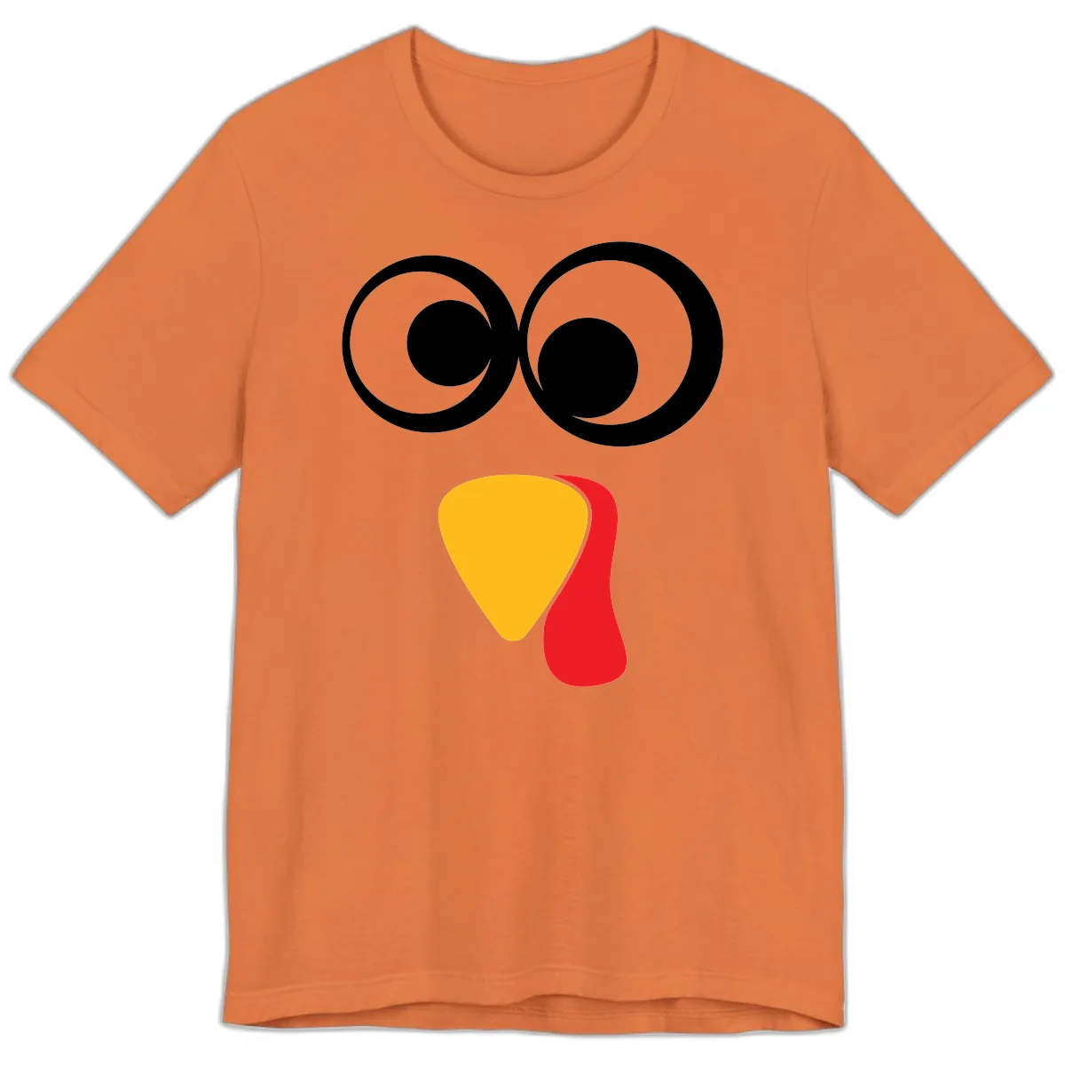 Googly Eyed Turkey Face Premium T-Shirt in Burnt Orange