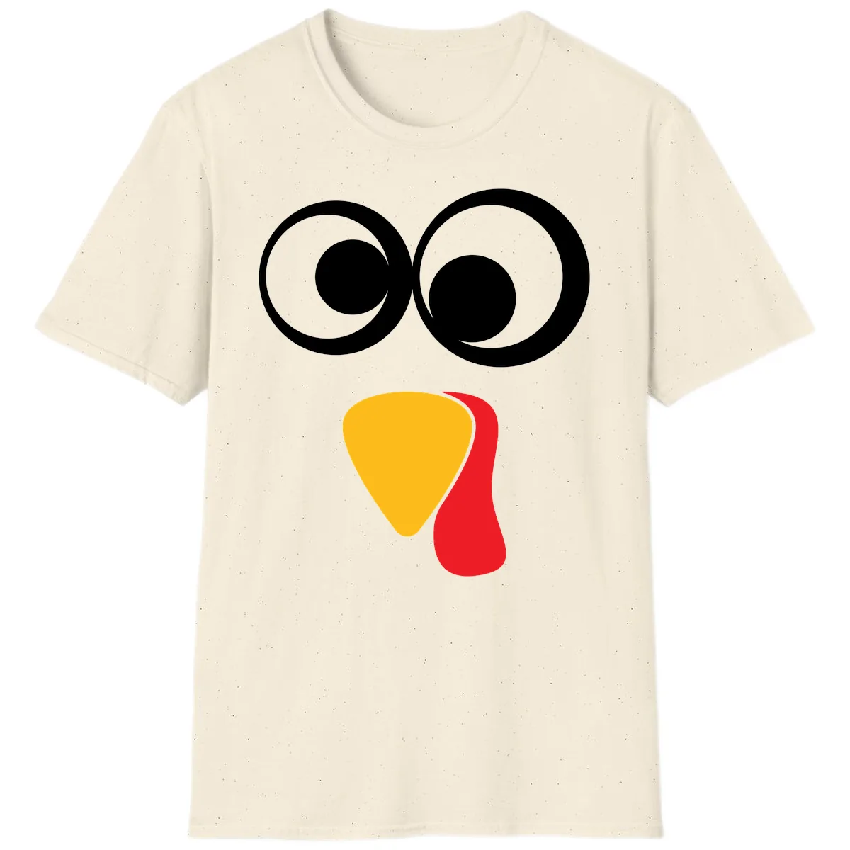 Googly Eyed Turkey Face T-Shirt in Natural