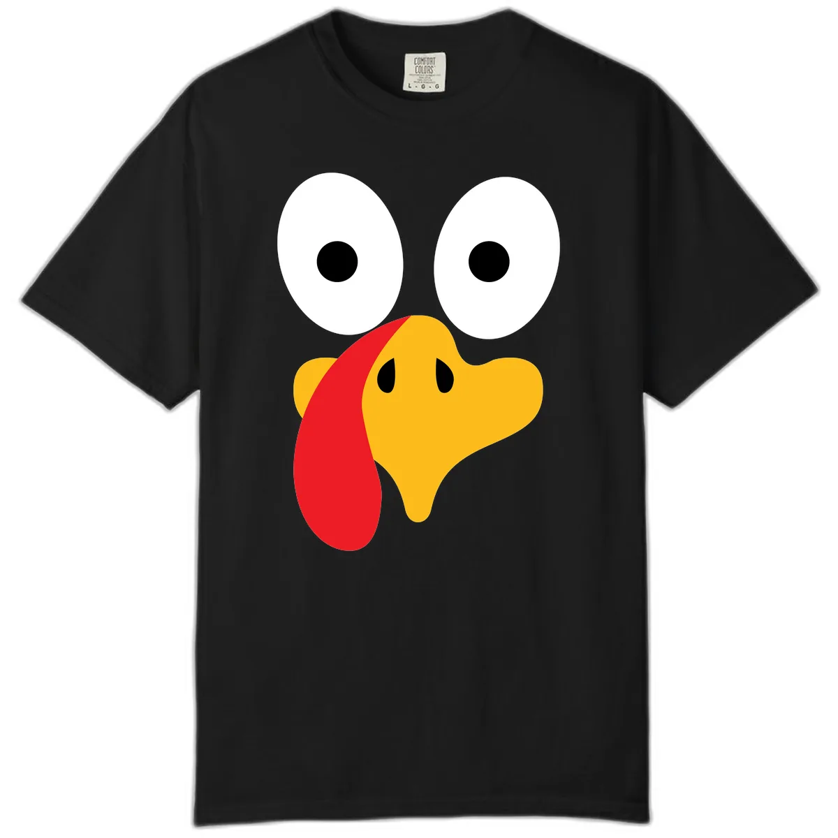 Googly Eyed Turkey Face Comfort Color in Black