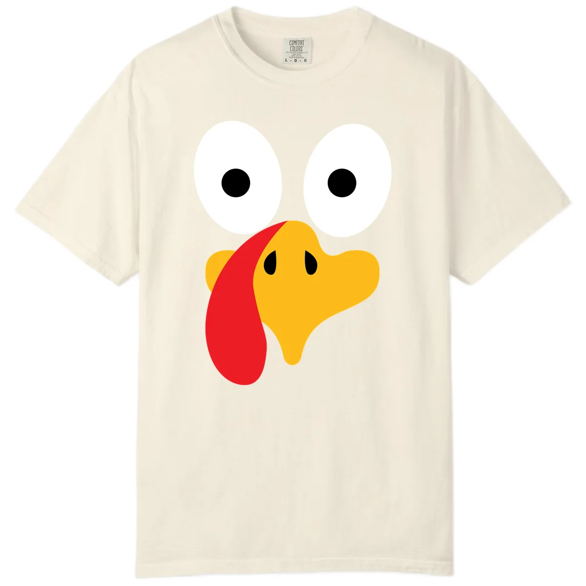Googly Eyed Turkey Face Comfort Color in Ivory